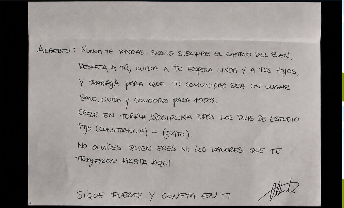 Carta para Alberto dentro de 21 años · fotografía de registro