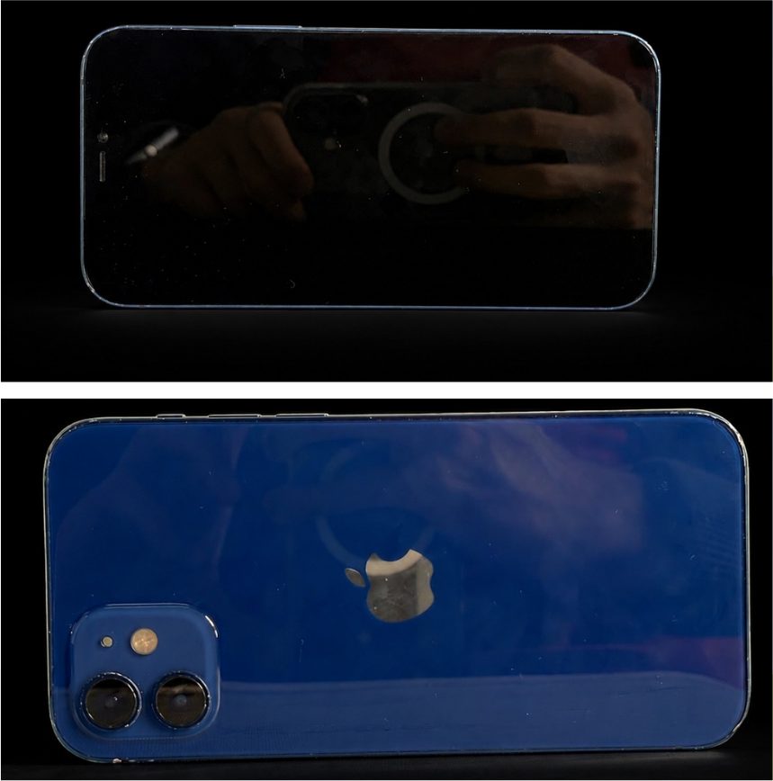 iPhone 12 azul · fotografía de registro