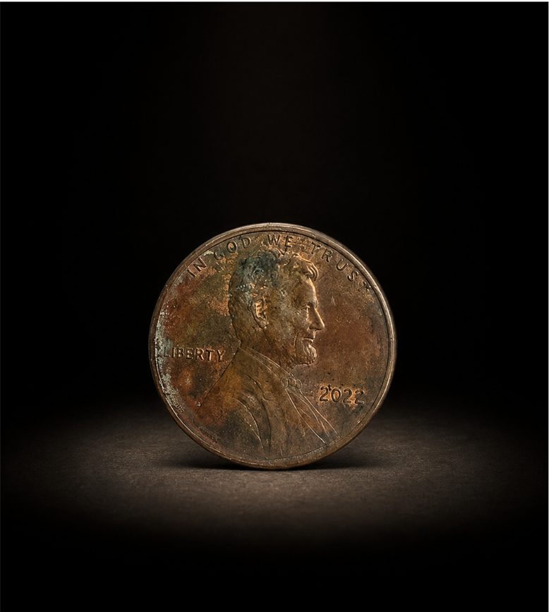 Moneda de un centavo de dólar estadounidense — Lincoln Shield Cent / One Cent · fotografía de registro