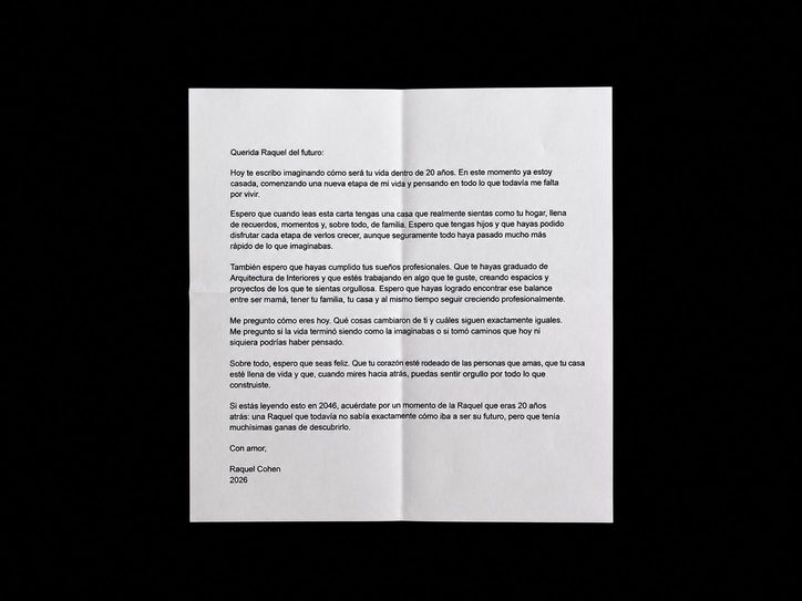 Carta para mi yo del futuro · fotografía de registro