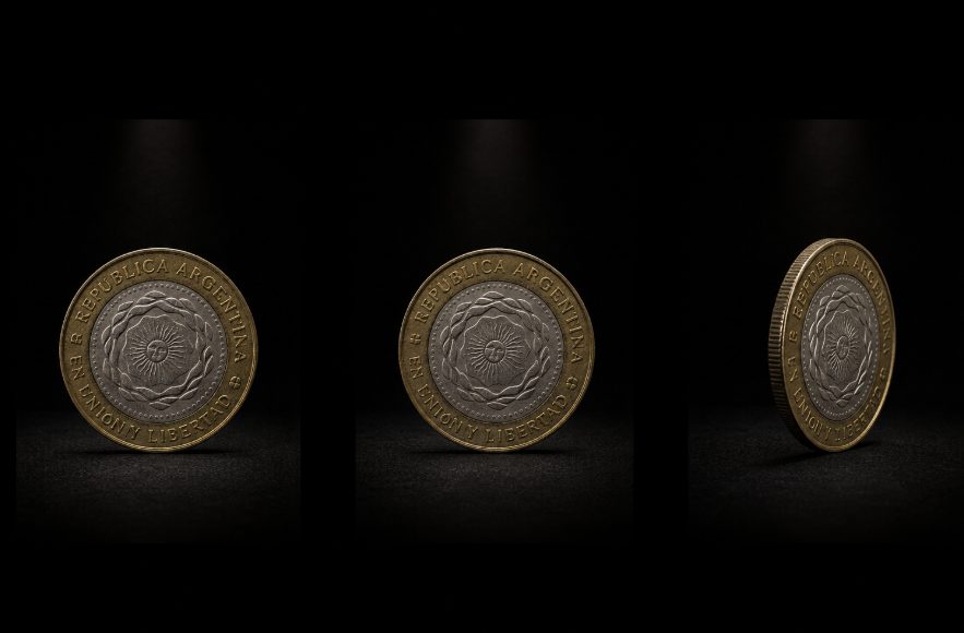 Moneda de 2 pesos argentinos — Bicentenario · fotografía de registro